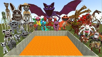 Destroy All Mutant Animals Zoochosis & Zoonomaly & Smiling Critters Poppy Playtime in LAVA HOLE Gmod