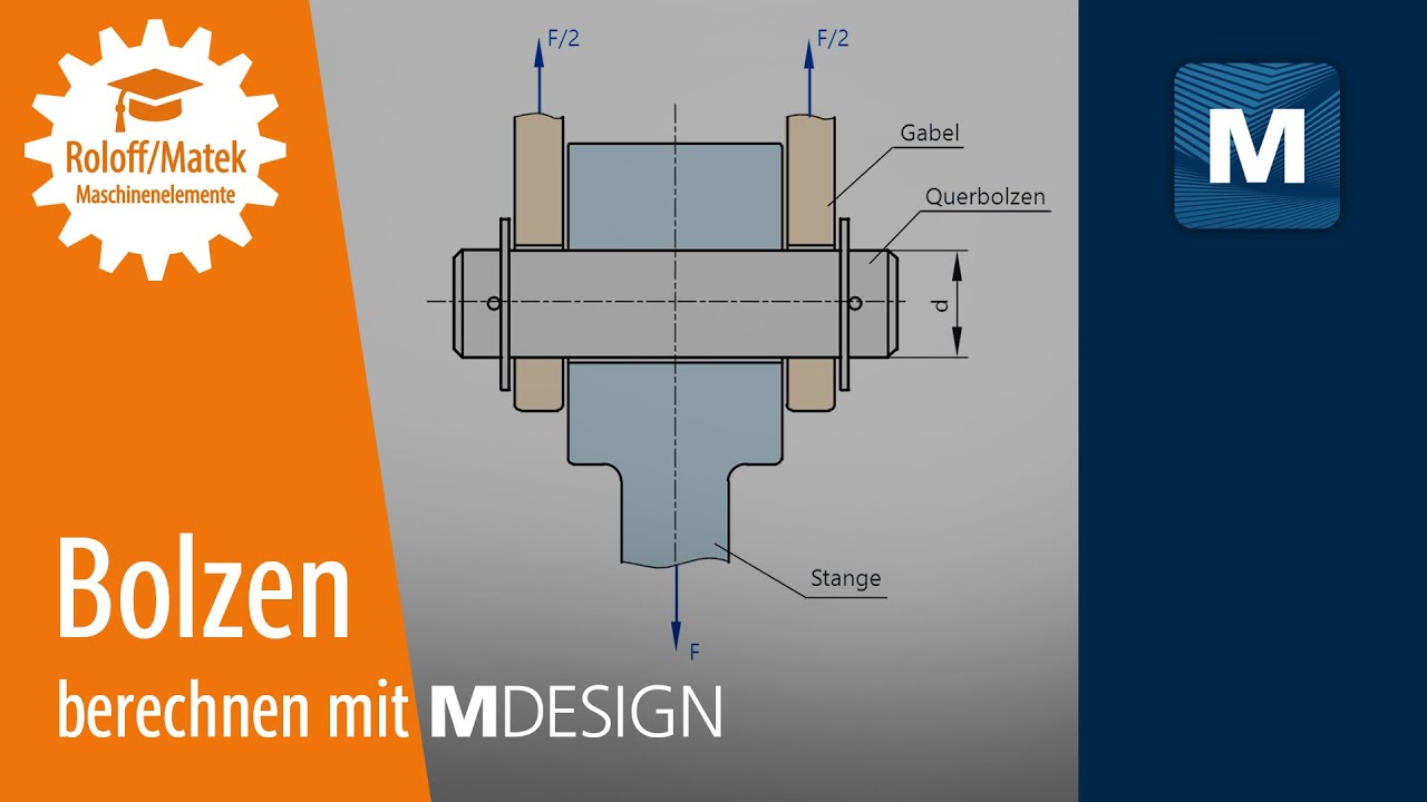 Querbolzen Berechnung in MDESIGN – Schritt für Schritt nach Roloff ...