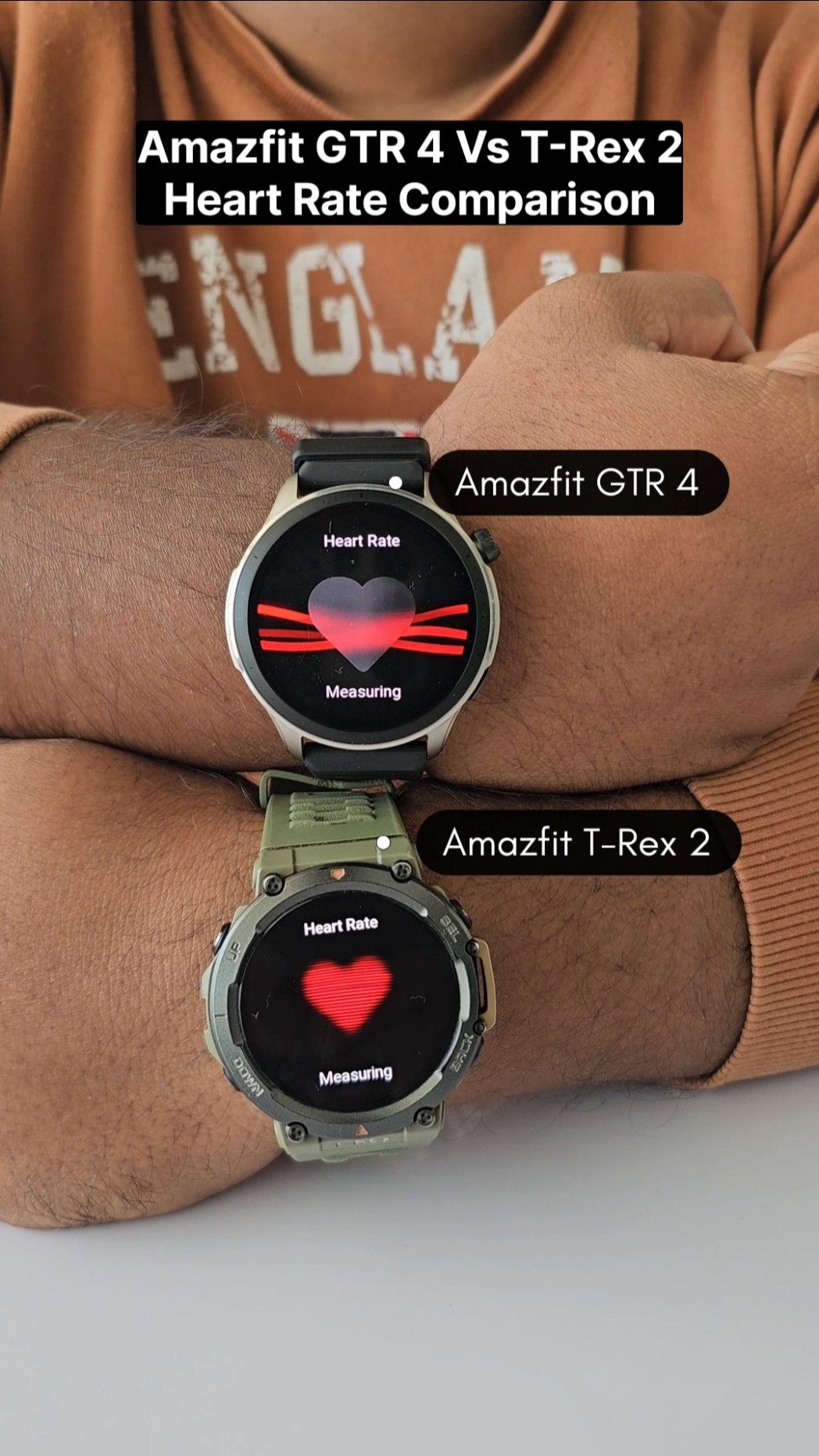 Amazfit GTR 4 VS Amazfit T-Rex 2 Heart Rate Comparison 💓 - YouTube