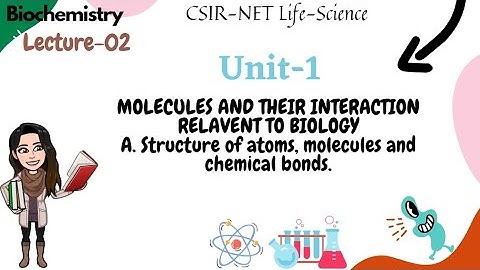 Lec-2 Unit-1 Structure of Atoms, Molecules & Chemical bonds|Biochemistry|CSIR-NET Life-Science prep.
