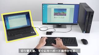 KVMスイッチ（2台切替・KVM切替器・パソコン切替器・USBキーボード・USBマウス用・キーボードエミュレーション機能・チルトホイールマウス対応・専用ドライバー不要・電源不要) 400-SW032