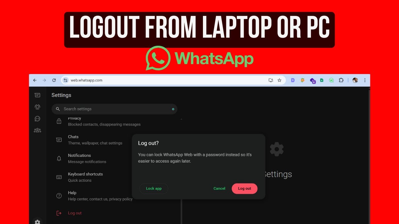 Logout Lg Computer How To Logout WhatsApp In Laptop/PC? - YouTube