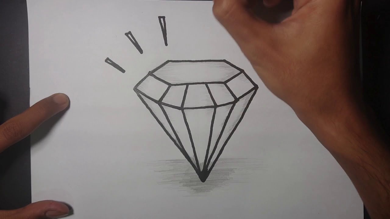 How to Draw a Diamond - Step By Step Drawing Tutorial - Diamond Easy Draw