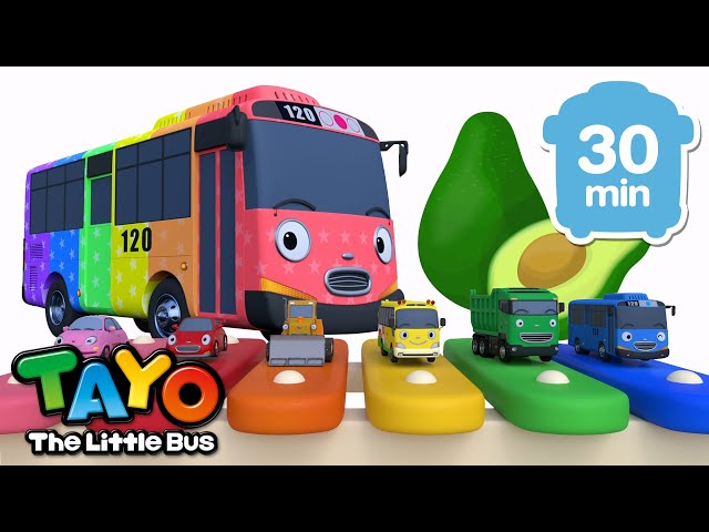 🎵Kompilasi Lagu Warna Anak🌈 l Belajar Warna l Melewati Terowongan Pelangi l Tayo Bus Kecil class=