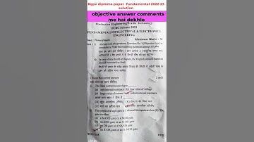 Fundamental RGPV diploma #paper #rgpvexam2022-23#solution #exam #ytshorts #diplomaengineering