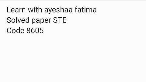 solved STE paper of 8605 || aiou ||  include page mumber || b.ed