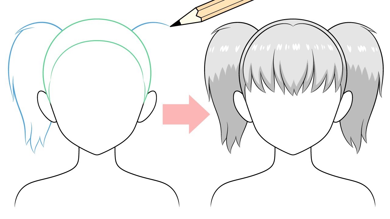 How to Draw Anime and Manga Hair - Female - AnimeOutline