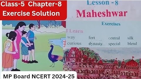 MP Board / Class 5th / Chapter 8 "Maheshwar" English Reader / Exercise Solution #exercise #english