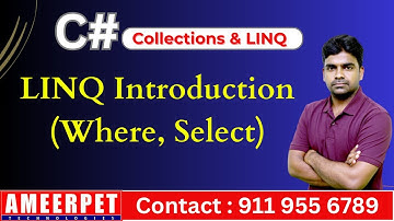 C# .Net | LINQ Introduction | Where and Select in LINQ | .Net Full stack training in Ameerpet