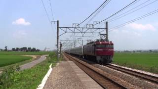 EF81-140[長岡]牽引E233系高タカL05編成配給輸送信越本線東光寺駅通過[HD]