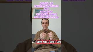 Quinté + de Samedi 22 Novembre 2025 #pmu #gagnant #turf #quinte #pari