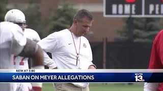 Saban reacts to allegations against Meyer