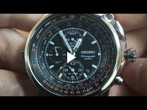 How to set Seiko Flightmaster Chronograph SNAB73P1 / 7T62-0HM0 - YouTube