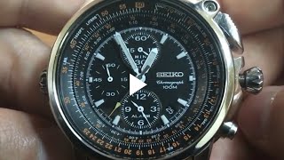 How to set Seiko Flightmaster Chronograph SNAB73P1 / 7T62-0HM0 - YouTube