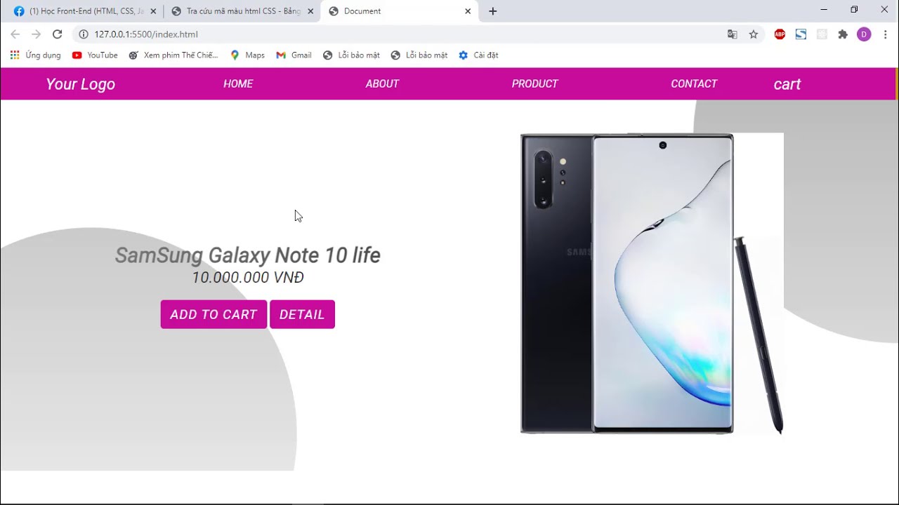 Page detail Product Part 1 HTML/CSS - YouTube