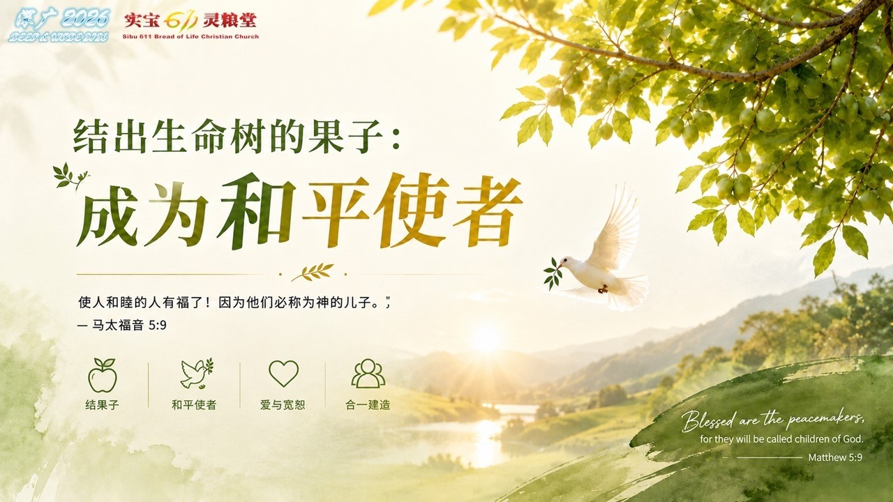 结出生命树的果子：成为和平使者 | Ps Kelvin | 实宝611灵粮堂 主日崇拜 | 12.07.2026