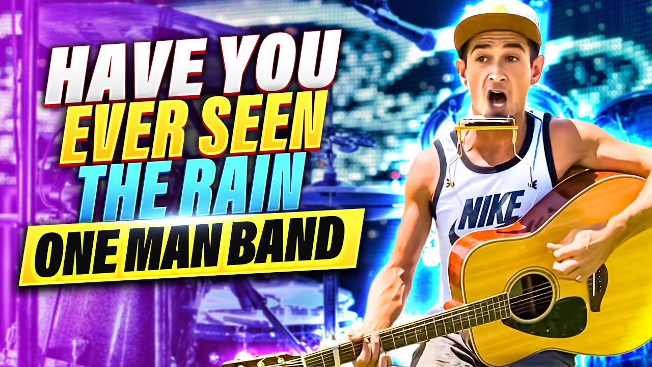 'Have You Ever Seen The Rain' in Sunlit Harmony ☀️ Button The Busker's  Scenic One-Man Band Cover