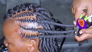 New Spring twist using Brazil wool / stitched flat twist | corkscrew twist