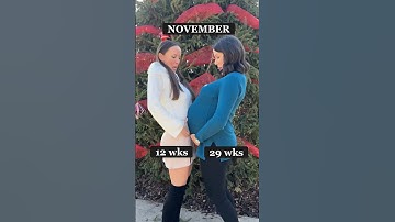 Triplet vs singleton pregnancy month by month-I love life with my sis! #pregnant #triplets #babies