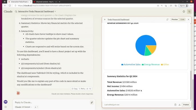 Claude financial analysis dashboard