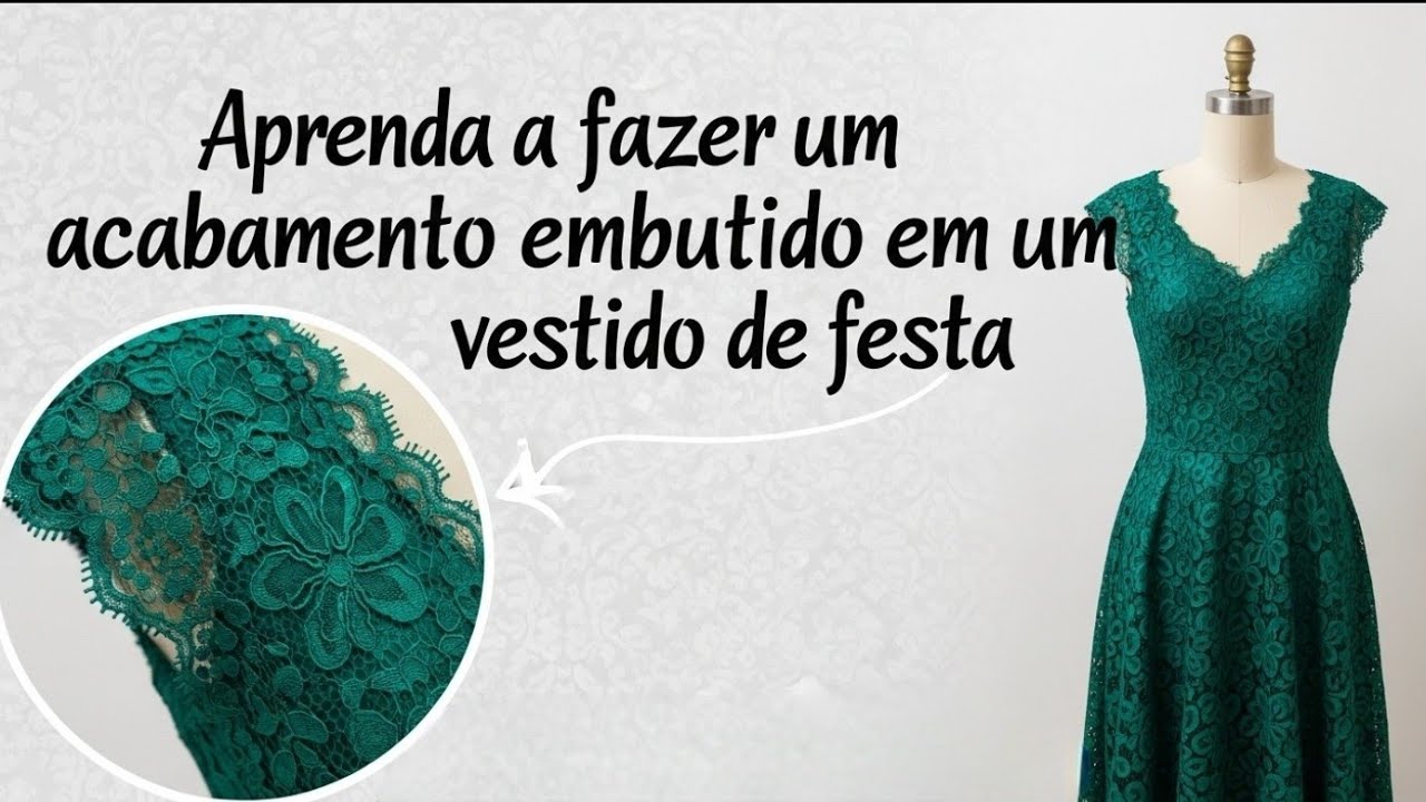 DIY Como fazer Acabamento Embutido em Vestido de Renda Costura Passo a Passo Gisleide Novelo