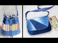 DIY ADORE BAG FROM OLD JEANS TUTORIAL~ Cut & Sew Method to Sew Woman Bag