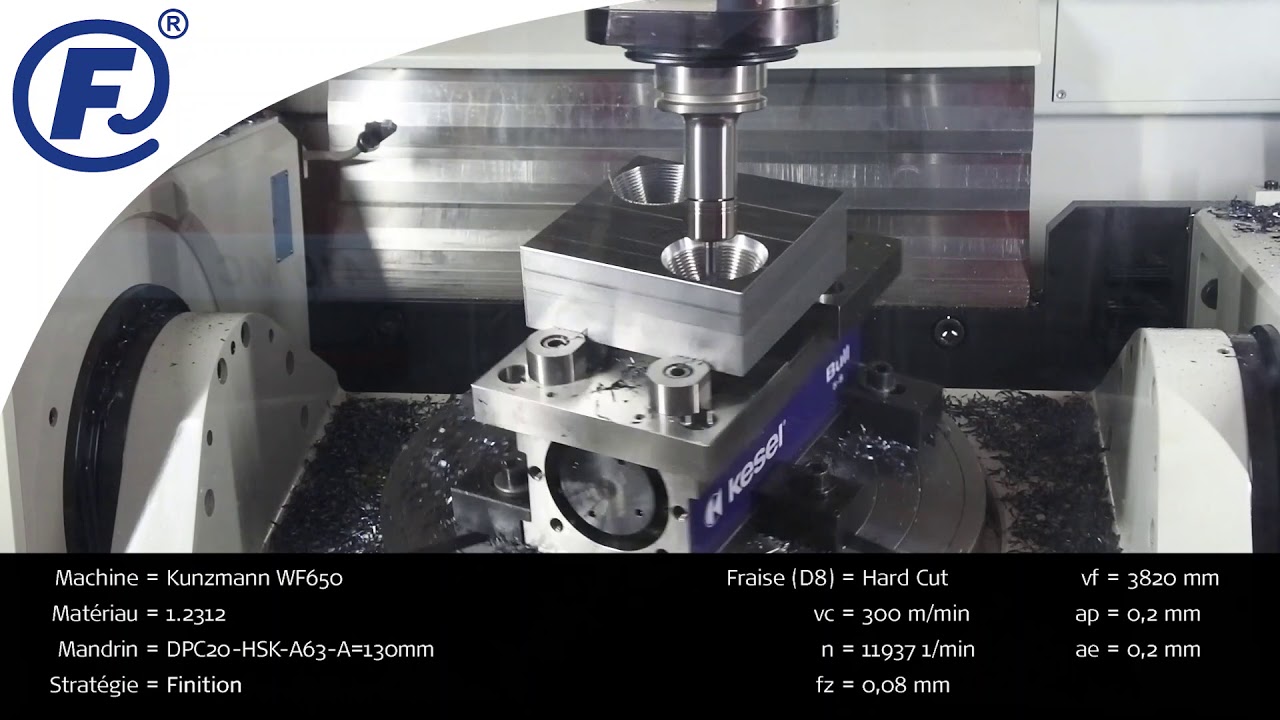 Interpolation et fraisage trochoïdal dans l'acier - YouTube