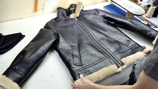 Making Excellent Sheepskin B3 Bomber Jacket by Seasoned Korean Leather Master