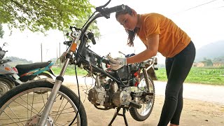 Completely Repaired And Restored DETECH WIN 100 Motorbike Mechanical Girl / Nho
