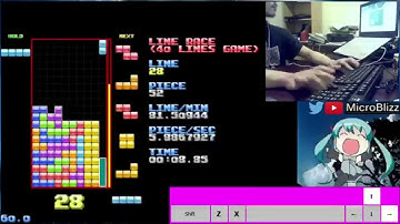 [Nullpomino] Tetris second sub-18 40L with hand cam 17.95 seconds