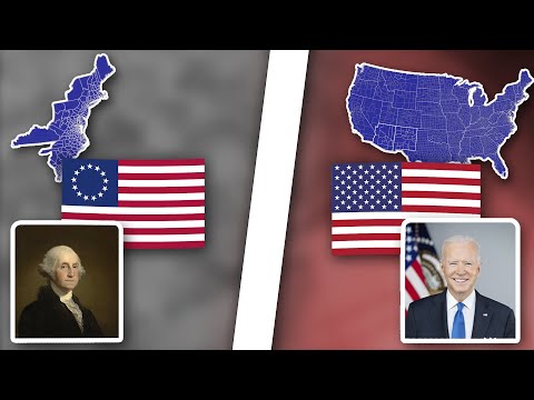 Evolution of The USA (1776 - 2020) | Presidents, Flags and Map