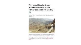 Will Israel Finally Annex Judea & Samaria? – The Tamar Yonah Show with Nadia Matar [audio]