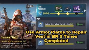 Use Armor Plates to Repair Vest in BR 5 Times | Survival Skills Event COD Mobile