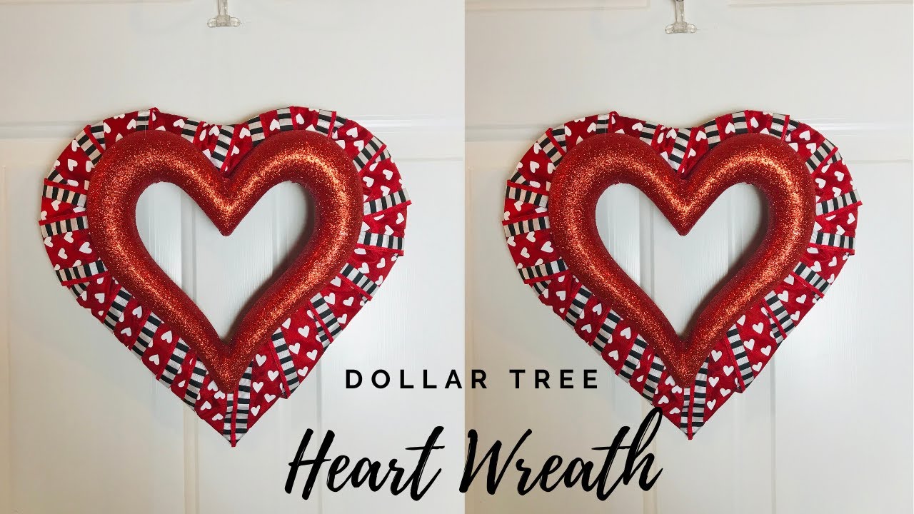 Dollar Tree Easy and Inexpensive Valentine's Day Heart Wreath DIY❤️ 