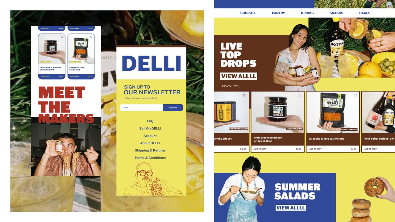 DELLI Market - Onomy Studio Creative directions for Website Design / Shopify Store - Creative Pitch