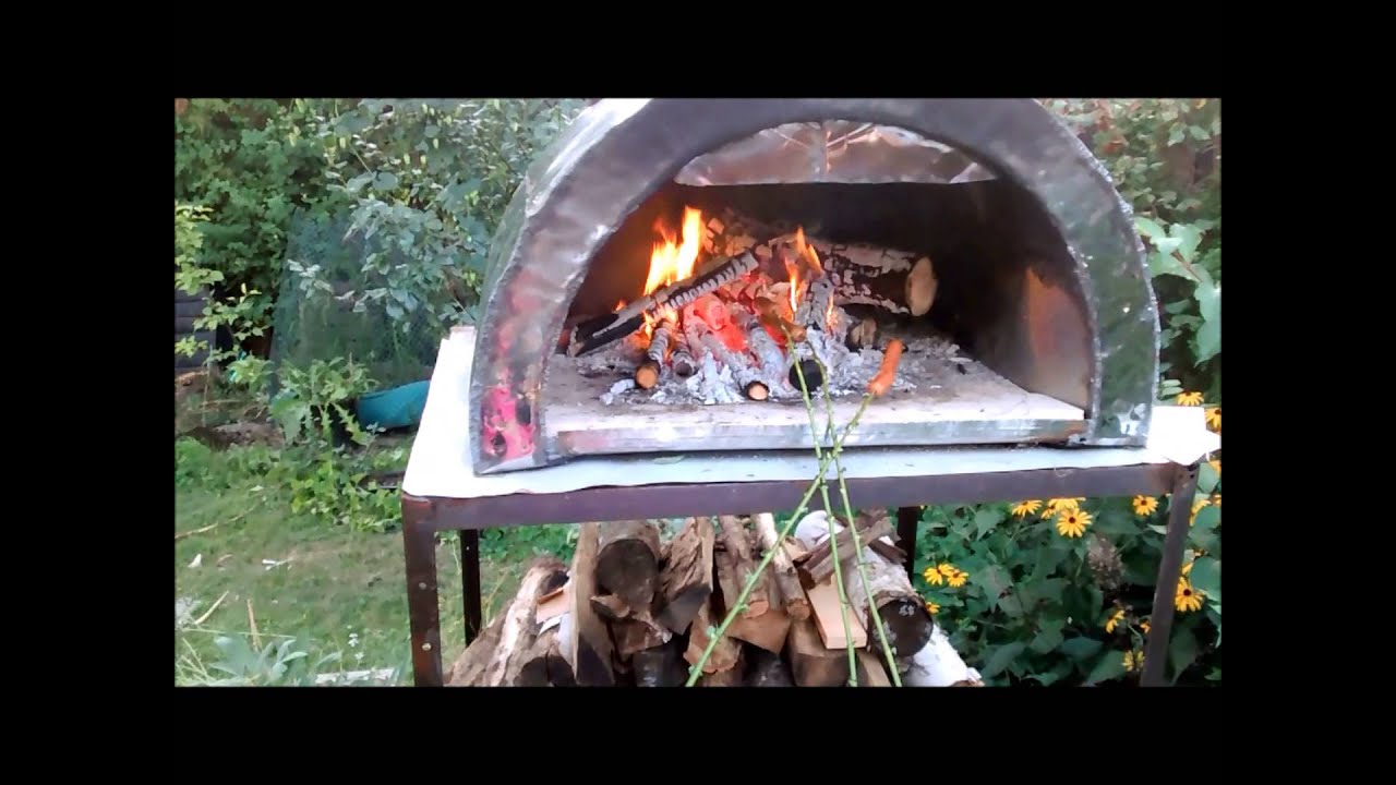 Wood fired pizza oven hot dog roasting YouTube