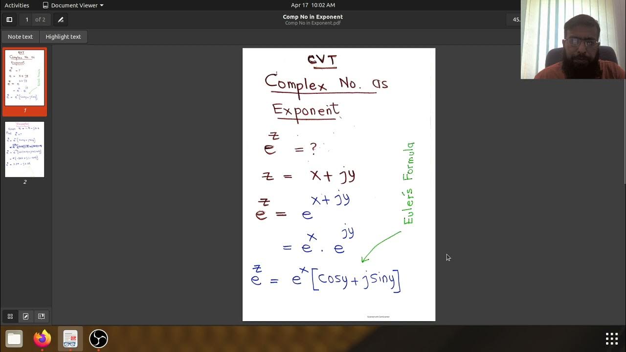 CVT10 Complex Number as Exponent e^z complex numbers polar