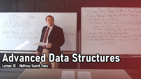 Lecture 30 - Multiway Search Trees [Advanced Data Structures]