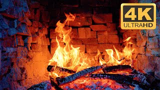 Best Fireplace Burning 4K Video with Crackling Fire Sounds 🔥 Relaxing Fireplace 3 Hours (No Music)