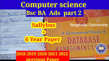 Bsc BA ads part2 Computer science sallybus+ past paper sarghoda university |4th year computer paper