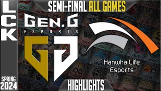 GEN vs HLE Highlights ALL GAMES | LCK Playoffs Spring 2024 Semi-Final | Gen.G vs Hanwha Life Esports