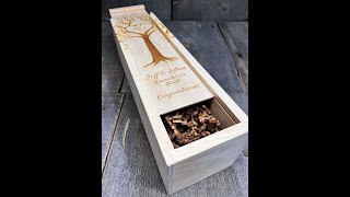 These custom engraved wooden wine boxes make a great gift for that someone special.