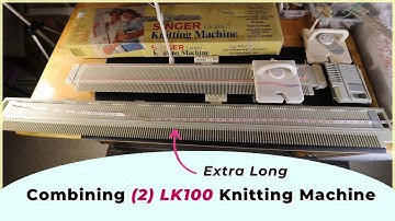 Combining 2 LK100 bulky knitting machines for an extra long blanket machine