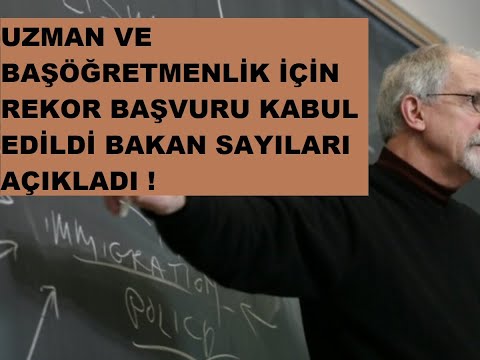 UZMAN VE BAŞÖĞRETMENLİK İÇİN KABUL EDİLEN REKOR BAŞVURU !