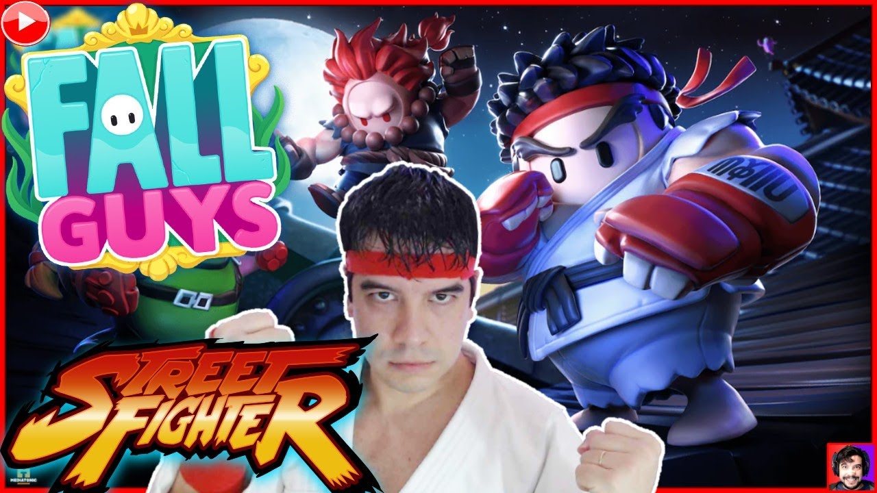 Comprei a skin do RYU no FALL GUYS! [Live Gravada] - YouTube