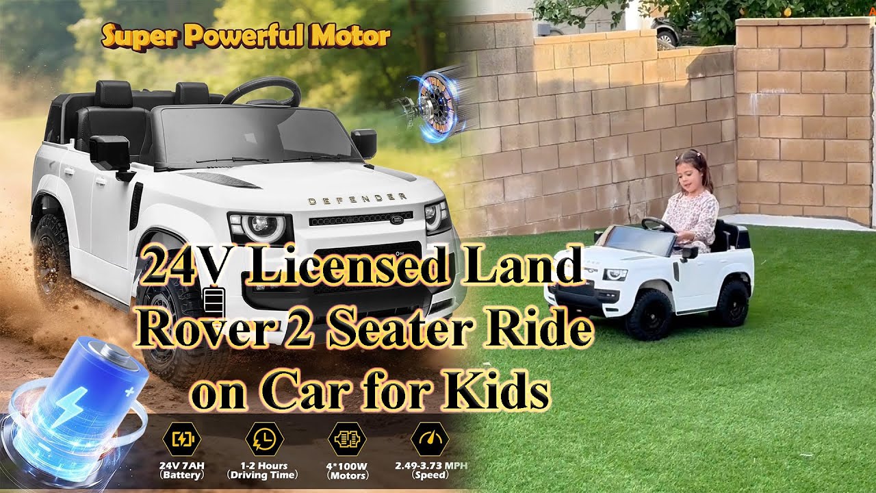 Amazon Home Picks/ 24V Licensed Land Rover 2 Seater Ride On Car for Kids – Powerful