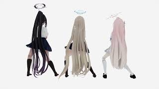 Mmd Blue Archiveback Bla Bla Bla Tsukatsuki Rio Karin Asuna Hanako Yuka