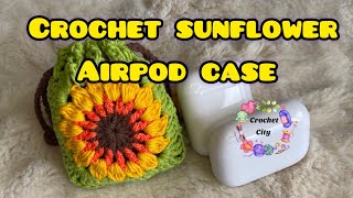 Crochet Granny Square🌻SunFlower🌻 AirPod Case