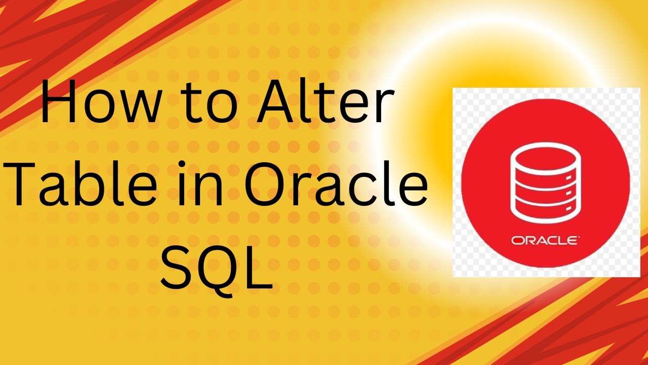 Alter Table in Oracle SQL - YouTube