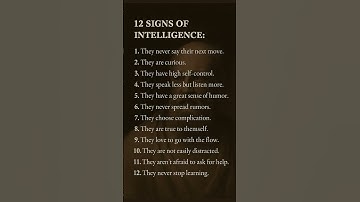 12 Signs of Intelligence